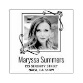 Wirbel Ecke Quadrat Rahmen benutzerdefinierte Foto Gummistempel (Prägung)