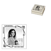 Wirbel Ecke Quadrat Rahmen Benutzerdefinierter Fot Gummistempel (Stempel)