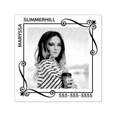 Wirbel Ecke Quadrat Rahmen Benutzerdefinierter Fot Permastempel (Design)