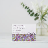 Wirbel Floral Paisley Visitenkarte (Stehend Vorderseite)
