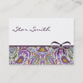 Wirbel Floral Paisley Visitenkarte (Rückseite)