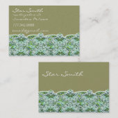 Wirbel floral paisly Sage Green Visitenkarte (Vorne/Hinten)