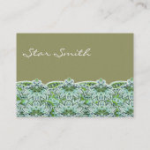 Wirbel floral paisly Sage Green Visitenkarte (Rückseite)