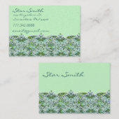 Wirbel floral paisly Sage Green Visitenkarte (Vorne/Hinten)