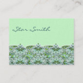 Wirbel floral paisly Sage Green Visitenkarte (Rückseite)