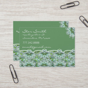 Wirbel floral paisly Sage Green Visitenkarte