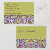 Wirbel floral Paisly Visitenkarte (Vorne/Hinten)