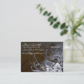 Wirbel Florals Chcolate und Smoke Visitenkarte (Stehend Vorderseite)