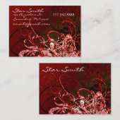 Wirbel Florals - Deep Red Visitenkarte (Vorne/Hinten)