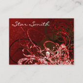 Wirbel Florals - Deep Red Visitenkarte (Rückseite)