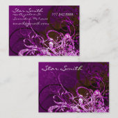 Wirbel Florals - Tiefe Lila Visitenkarte (Vorne/Hinten)