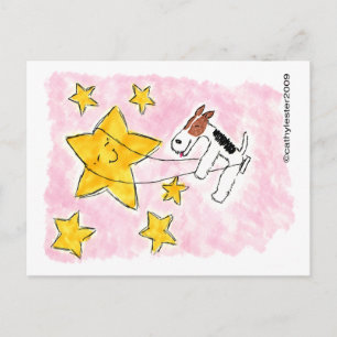 Wirbel-Fox-Terrier-Swingin' auf einem Stern Postkarte