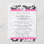 Wirbel Fuchsia Pink Trimm Einladung (Vorderseite)