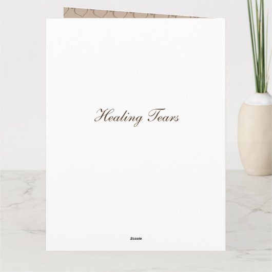 Wirbel für braune Calligraph- - Beileid für Hausti Karte (Rückseite)