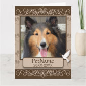 Wirbel für braune Calligraph- - Beileid für Hausti Karte (Vorderseite)