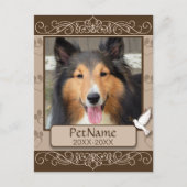 Wirbel für braune Calligraph- - Beileid für Hausti Postkarte (Vorderseite)