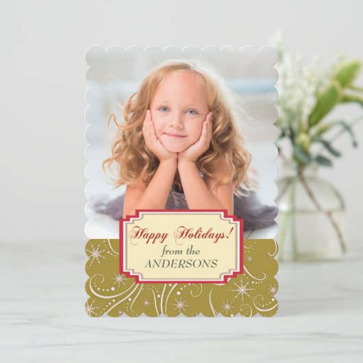 Wirbel für den weißen Urlaub in Gold - Vorlage (Stehend Vorderseite)