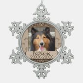 Wirbel für Haustiere, Beileid Schneeflocken Zinn-Ornament (Vorderseite)