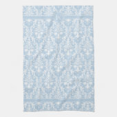 Wirbel für hellblaue Flora Damask 4 Monogramm Geschirrtuch (Vertikal)