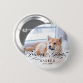 Wirbel für immer in unserem Herz Haustier Foto Button (Vorne & Hinten)