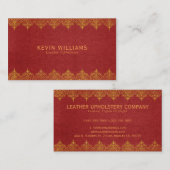 Wirbel für Rotes Leder und Gold Visitenkarte (Vorne/Hinten)