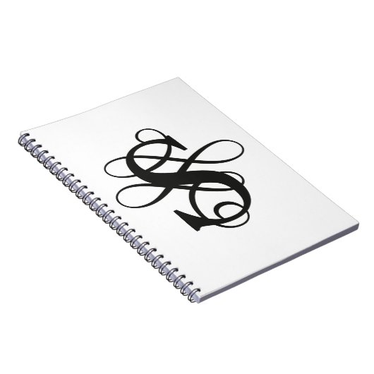 Wirbel Geblüht Anfangsmonogramm Notizblock (Rechte Seite)