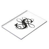 Wirbel Geblüht Anfangsmonogramm Notizblock (Linke Seite)