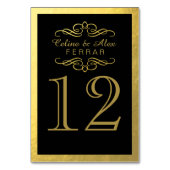 Wirbel Geblüht mit Kontur-Tischnummern | Schwarz Tischnummer (Vorderseite)