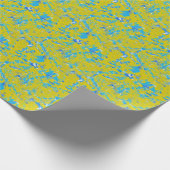 Wirbel Gelb, Blau und Weiß Geschenkpapier (Ecke)