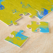 Wirbel Gelb, Blau und Weiß Puzzle (Seite)