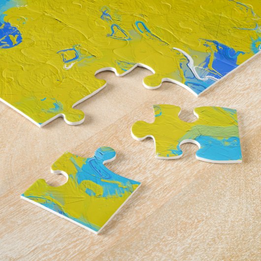 Wirbel Gelb, Blau und Weiß Puzzle (Seite)