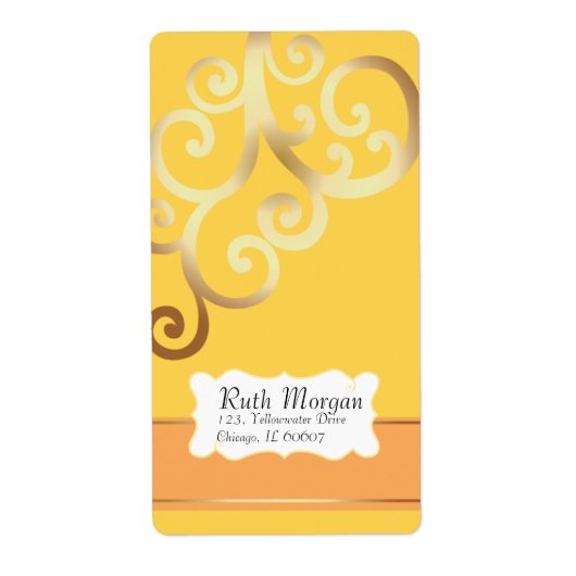 Wirbel - gelbe Adressetiketten (Vorne)