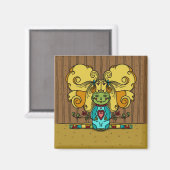 Wirbel Girly Doll Magnet (Vorderseite/Rückseite)
