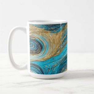 Wirbel Gold und Blue Tasse