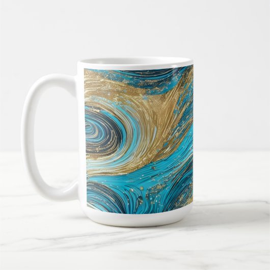 Wirbel Gold und Blue Tasse (Links)