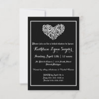 Wirbel Heart Wedding - 3x5Bridal Dusche Einladung
