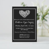 Wirbel Heart Wedding - 3x5Bridal Dusche Einladung (Stehend Vorderseite)