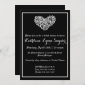 Wirbel Heart Wedding - Bridal Shower Einladung (Vorne/Hinten)