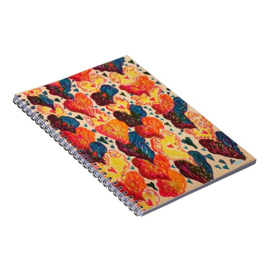 Wirbel Hearts-Notebook Notizblock (Rechte Seite)