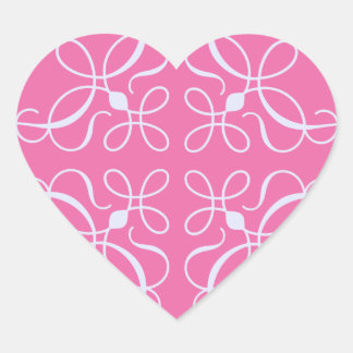 Wirbel Herzsticker in Candy Pink Herz-Aufkleber