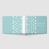 Wirbel Hochzeit mit hellblauen und weißen Schmette Gästebuch (Voll)