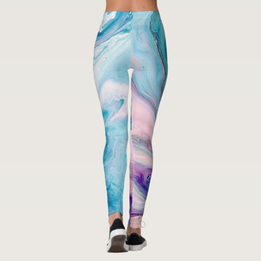 Wirbel im Marmorstil Leggings (Rückseite)