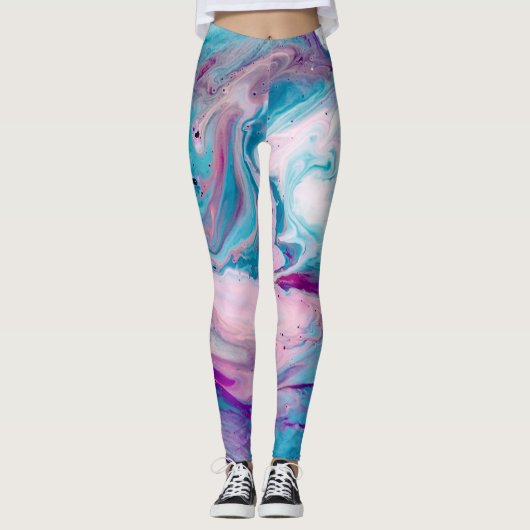 Wirbel im Marmorstil Leggings (Vorderseite)