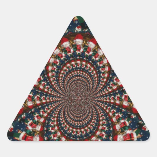 Wirbel im Urlaub Retro Christmas Art Stationery Se Dreieckiger Aufkleber (Vorderseite)