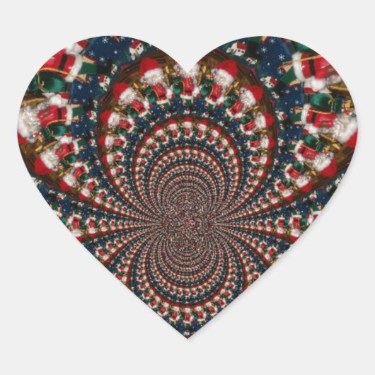 Wirbel im Urlaub Retro Christmas Art Stationery Se Herz-Aufkleber (Vorderseite)