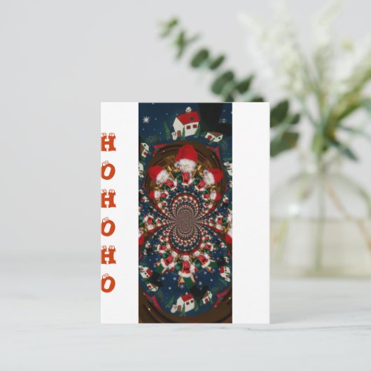 Wirbel im Urlaub Retro Christmas Art Stationery Se Postkarte (Stehend Vorderseite)