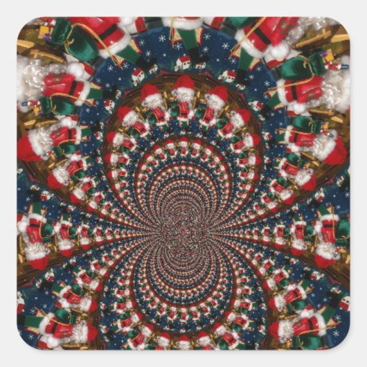 Wirbel im Urlaub Retro Christmas Art Stationery Se Quadratischer Aufkleber (Vorderseite)