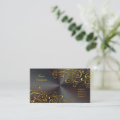 Wirbel/Imitat aus Ziergold/Goldgold, gebürstet Visitenkarte (Stehend Vorderseite)