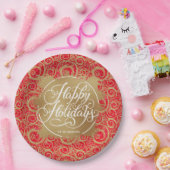 Wirbel Imitate Fossil Weihnachten Weihnachten Rote Pappteller (Party)