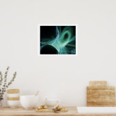 WIRBEL IN BLAU, GRÜNE, AQUAMARIN POSTER (Küche)